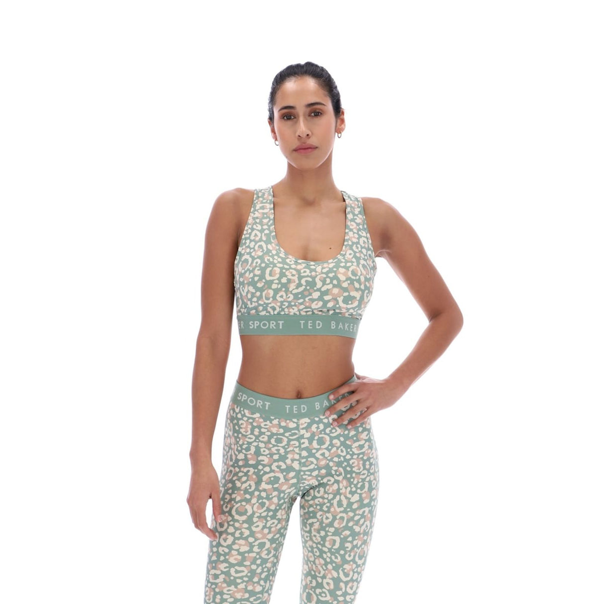 Ted Baker Sport Womens PANSY Essentials Printed Bra Light Green
