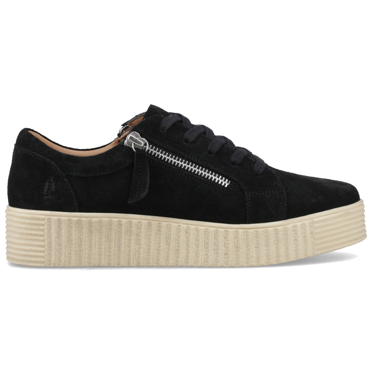Hush Puppies Womens Tara Suede Trainer Black