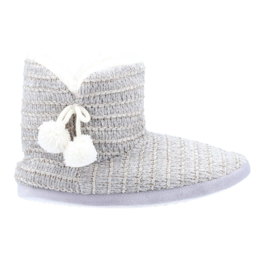 Divaz Womens Saturn Knitted Bootie Slipper Grey