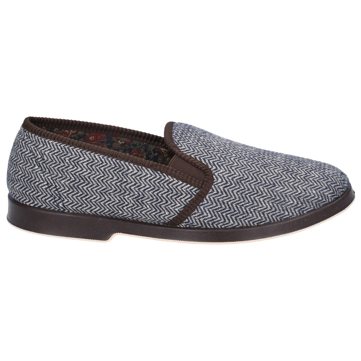 GBS Mens Stafford Twin Gusset Slipper Brown
