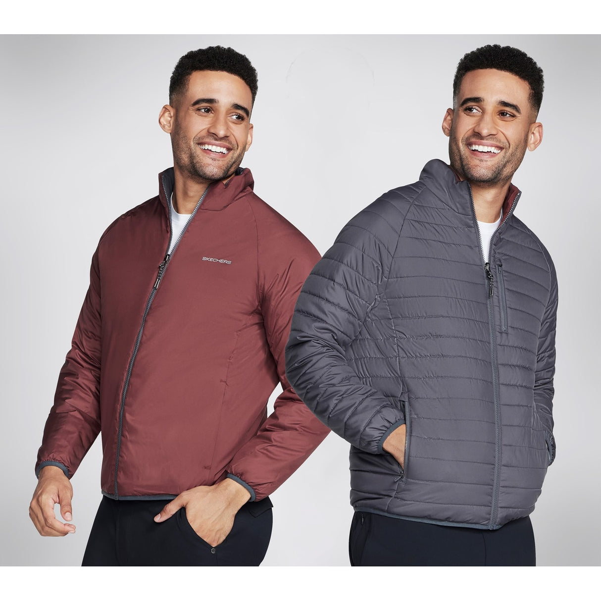 Skechers Mens Go Shield Altitude Reversible Jacket Black/Charcoal