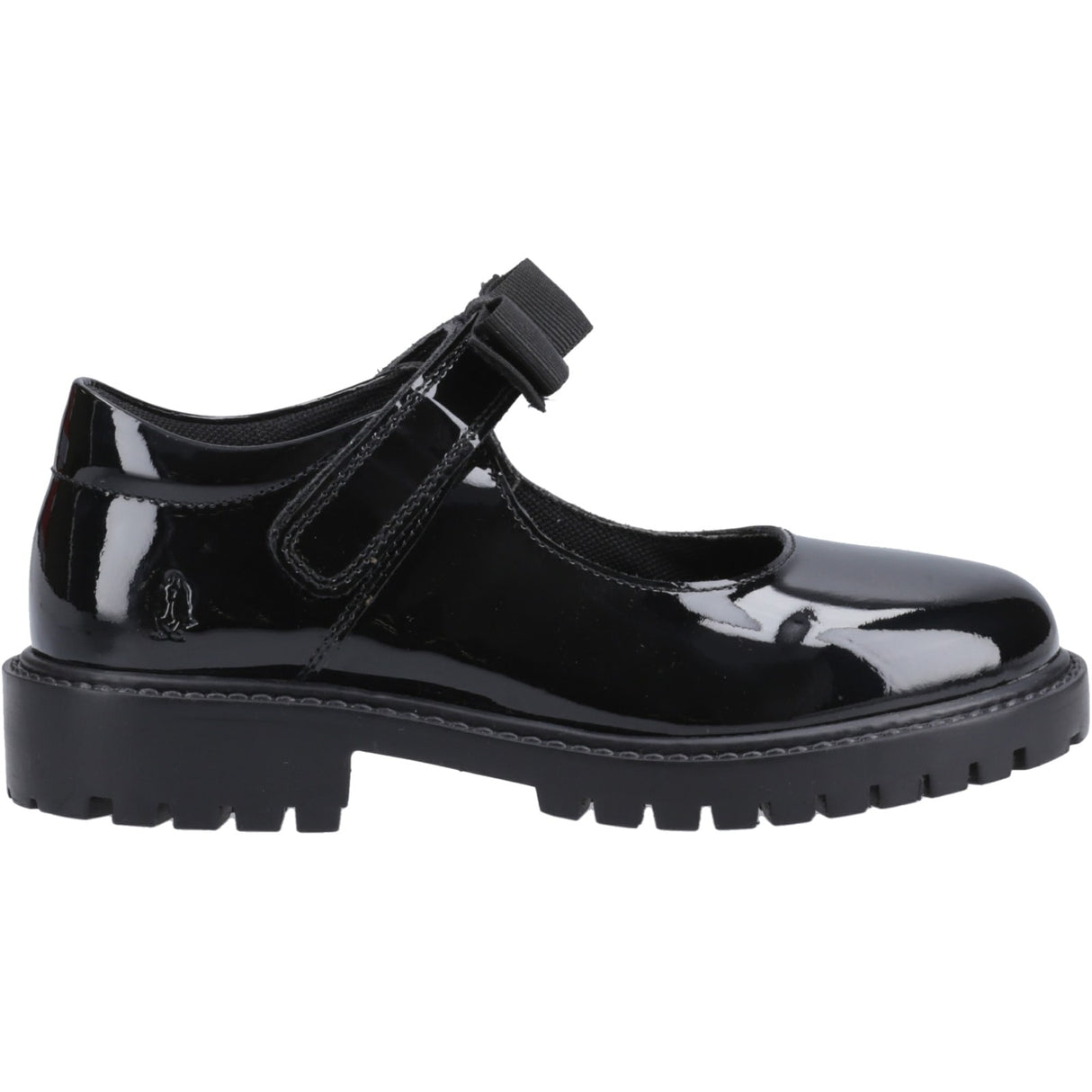 Hush Puppies Junior Girls Astrid Bow Patent Jnr Black