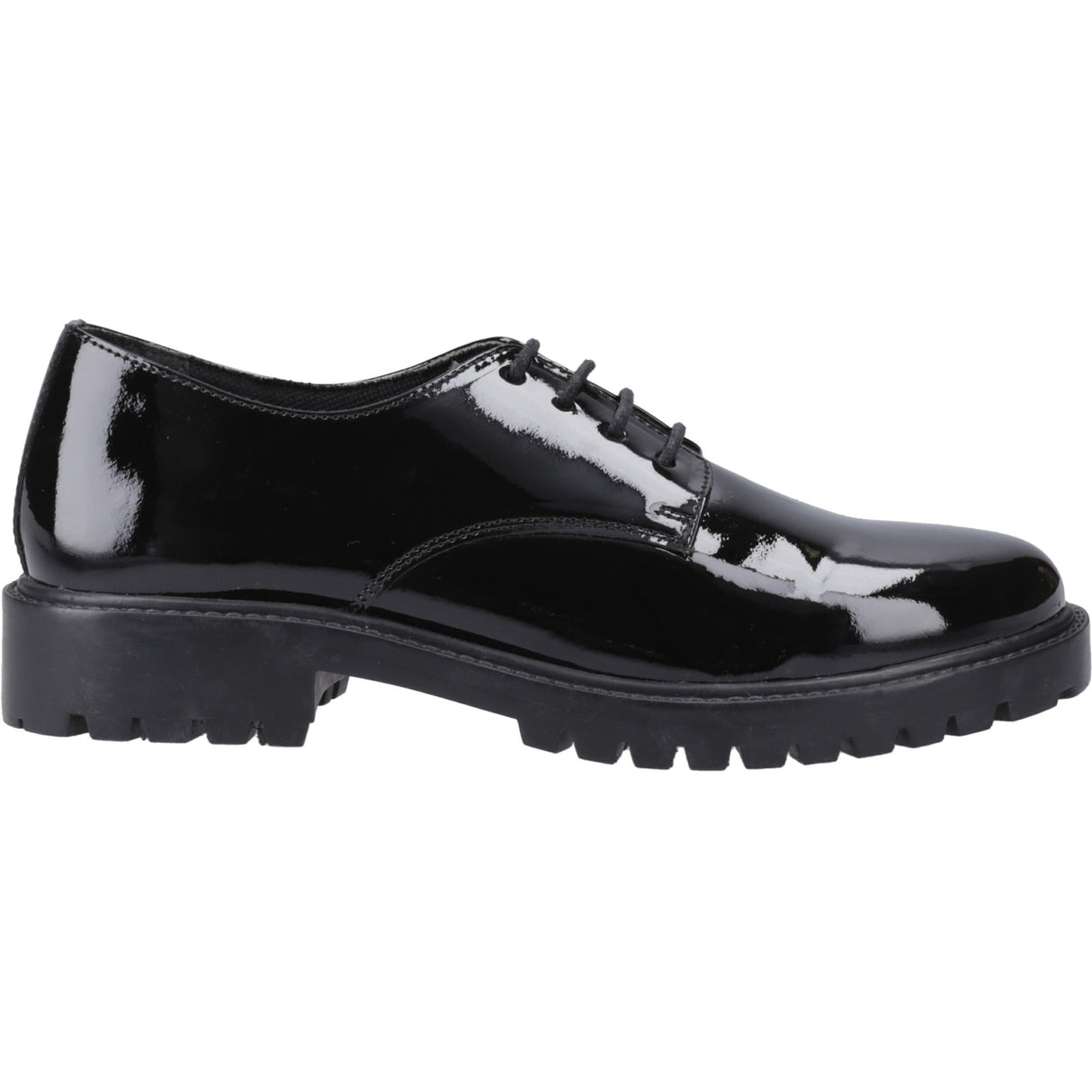 Hush Puppies Junior Girls Aubrey Lace Up Patent Jnr Black