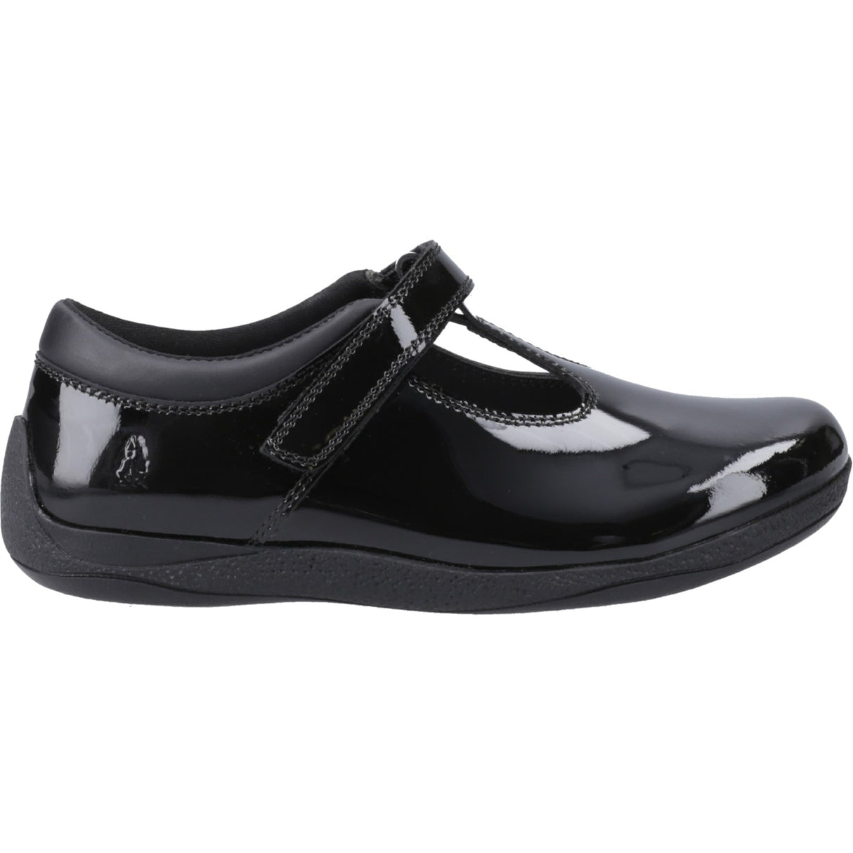 Hush Puppies Junior Girls Caitlin T-Bar Patent Jnr Black