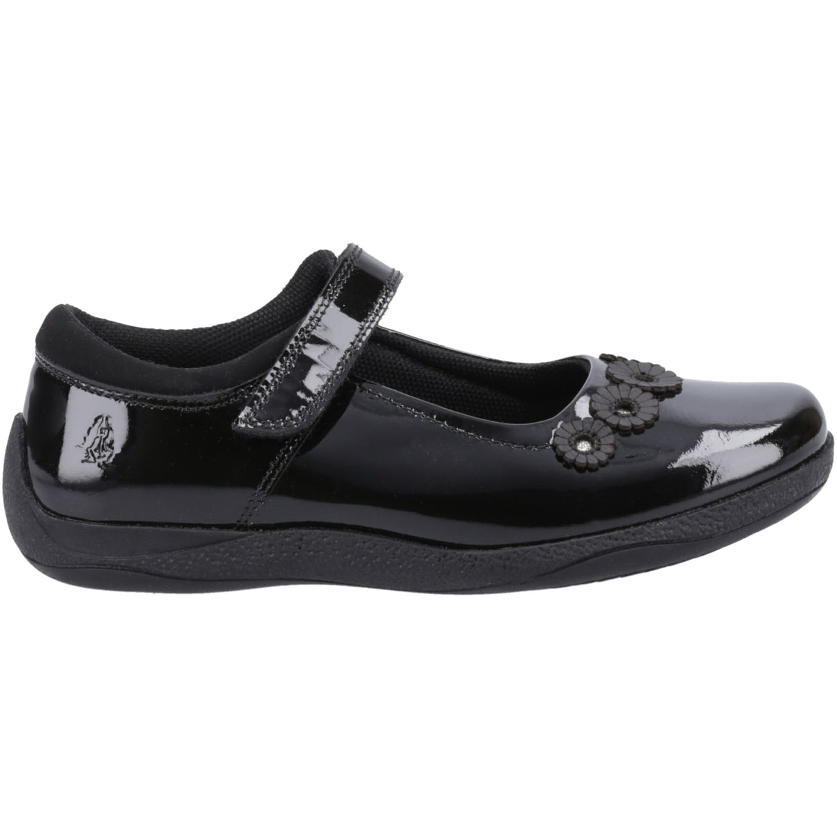 Hush Puppies Junior Girls Christina Patent Junior Shoe Black