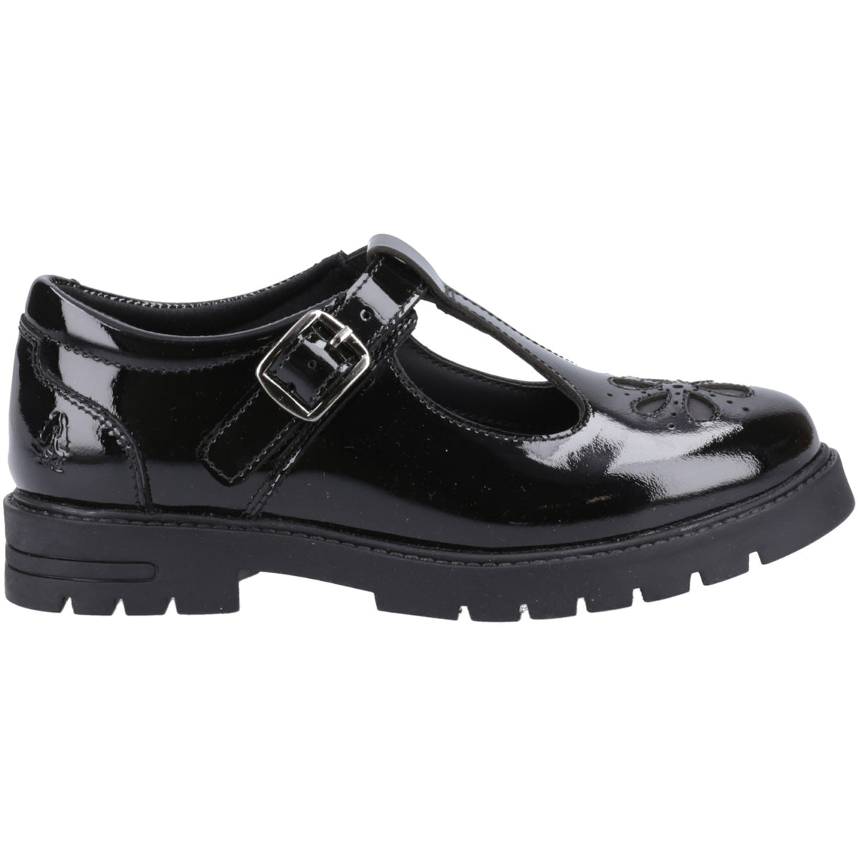 Hush Puppies Junior Girls Fiona Patent Junior Shoe Black