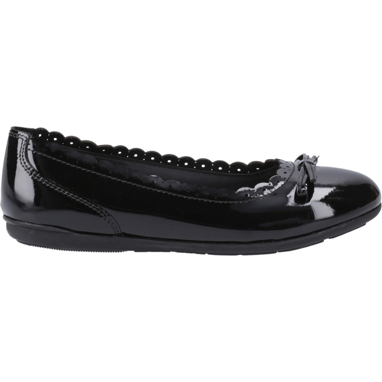 Hush Puppies Junior Girls Lillie Ballerina Patent Black