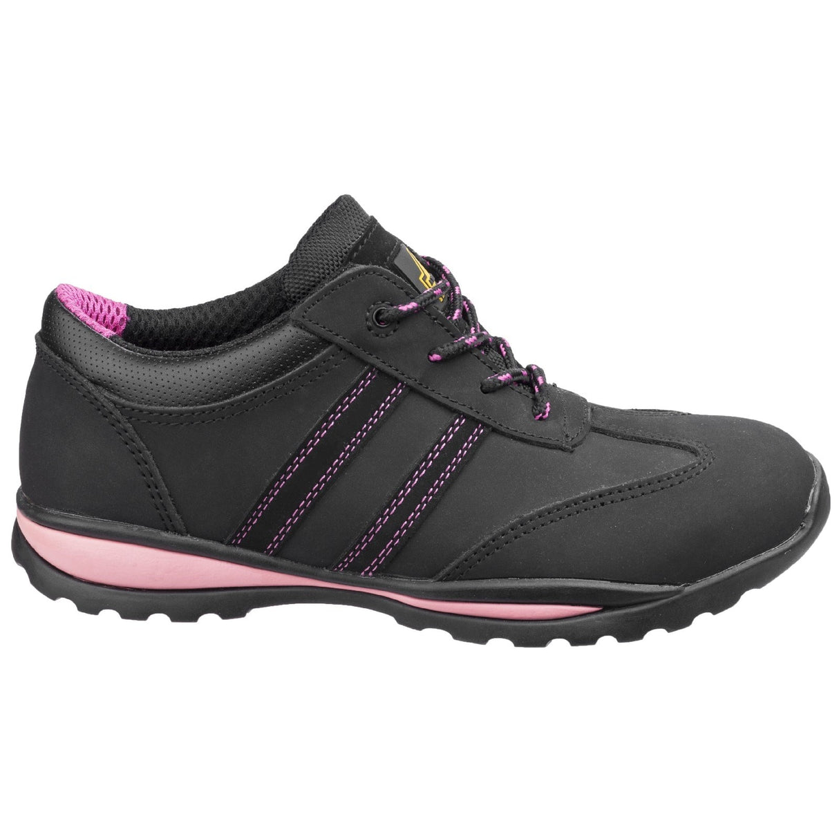 Amblers Safety Womens FS47 Safety Trainer Black/Pink