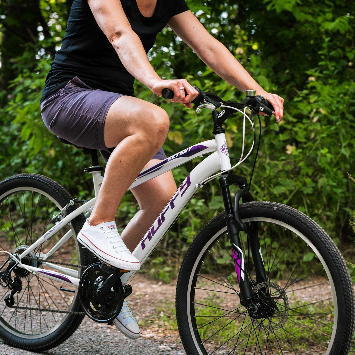 Huffy Extent 26” Adults Mountain Bike - Model Lifestyle view
