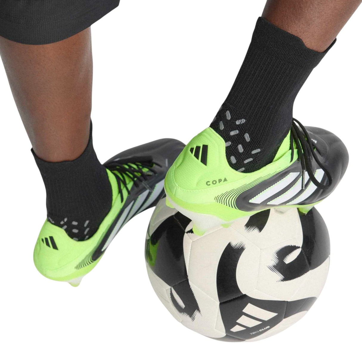 adidas Copa Pure III Elite Adults Firm Ground Rugby Boots Model With Ball Back View