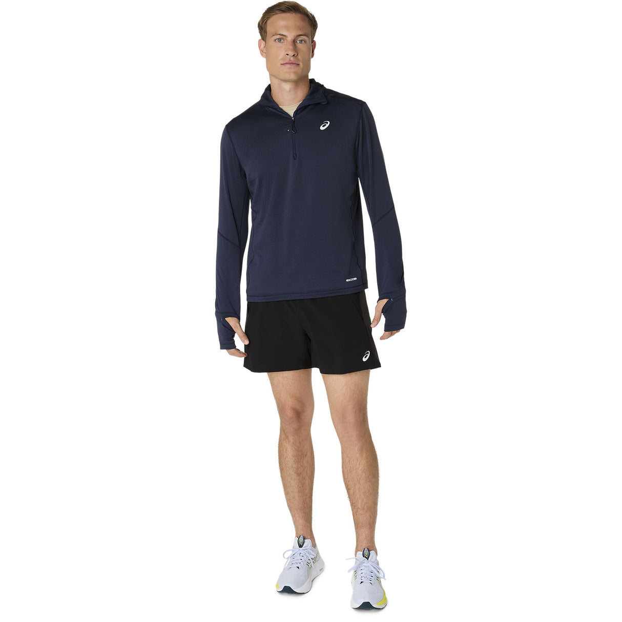 Asics Road Winter Mens LS Hoodie Navy