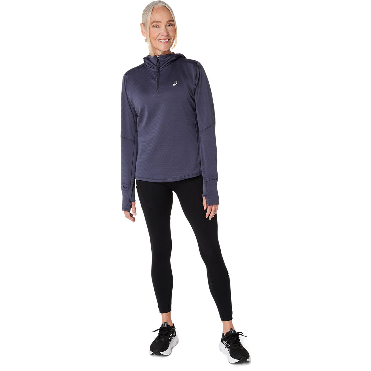 Asics Road Winter Womens LS Hoodie Navy