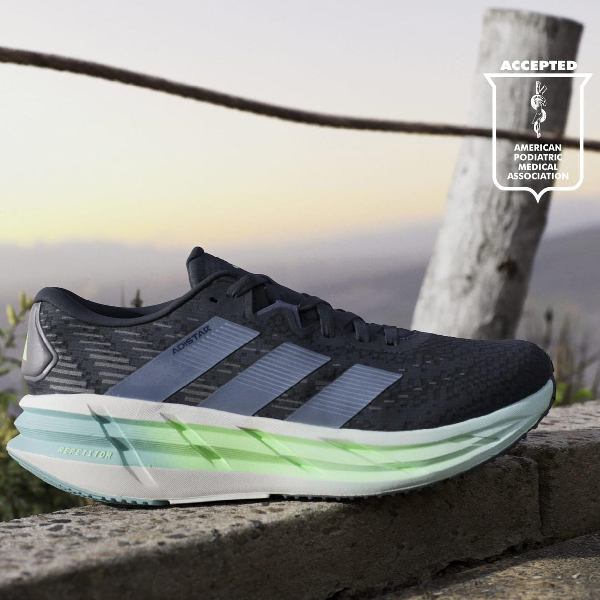 adidas Adistar 4 Mens Cushioned Regular-Fit Running Shoes