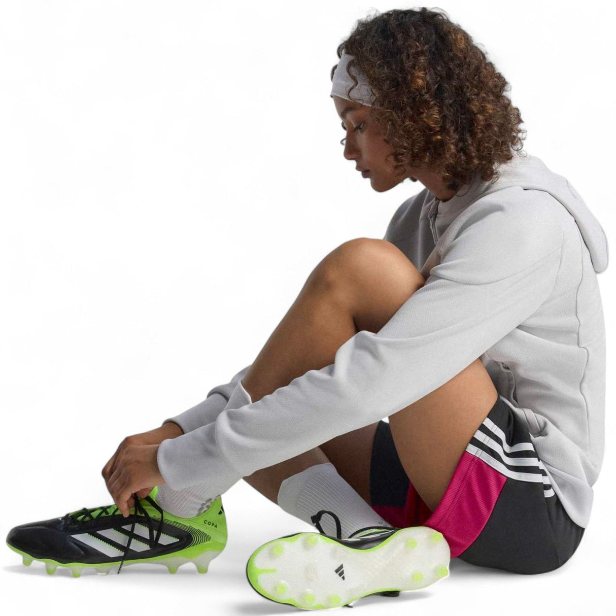 adidas Copa Pure III Elite Adults Firm Ground Rugby Boots Model Sitting View