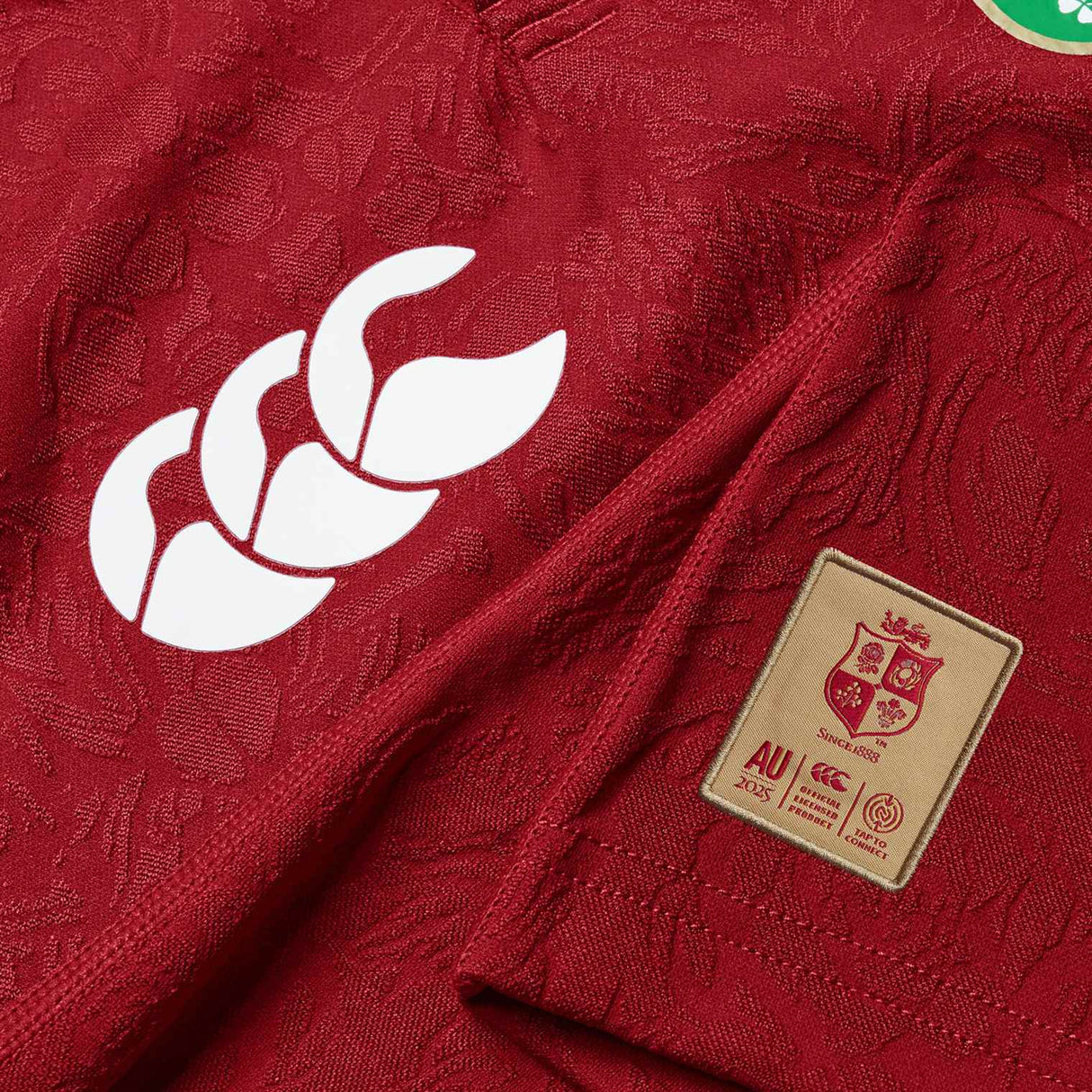 Canterbury British & Irish Lions Rugby 2024/25 Unisex Short Sleeved Replica Jersey Close-Up Fabric View