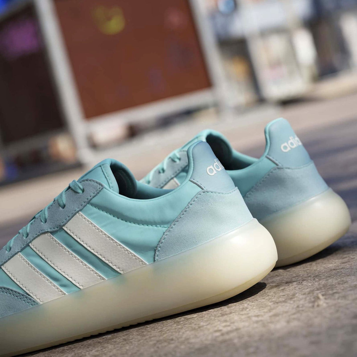 adidas Barreda Decode Womens Regular-Fit T-Toe Sneakers Back View Lifestyle Shot