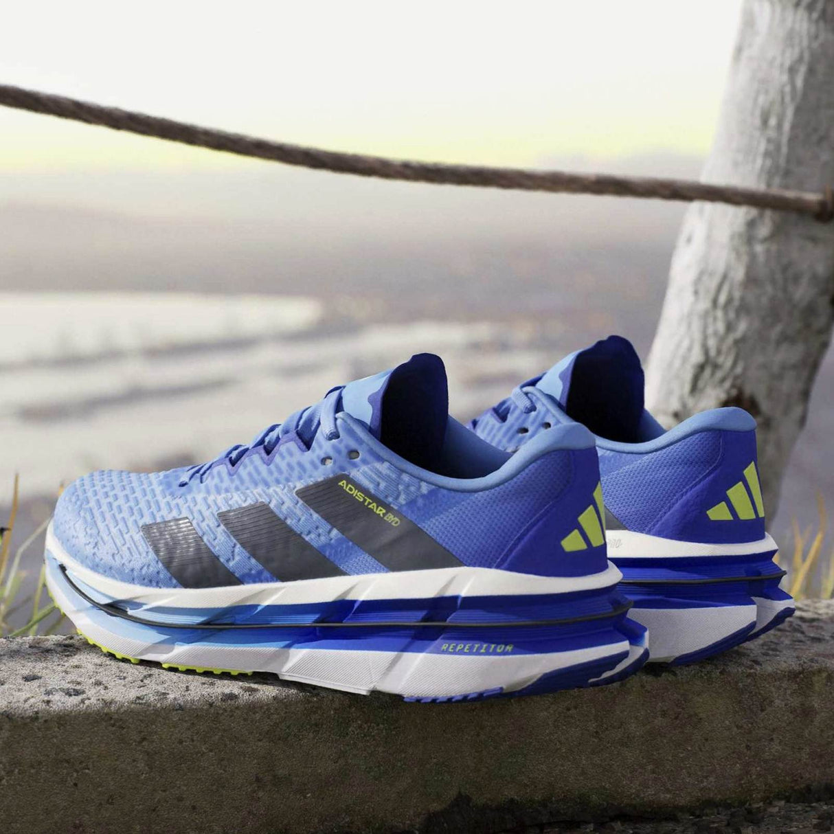 adidas Adistar BYD Mens Regular-Fit Cushioned Running Shoes