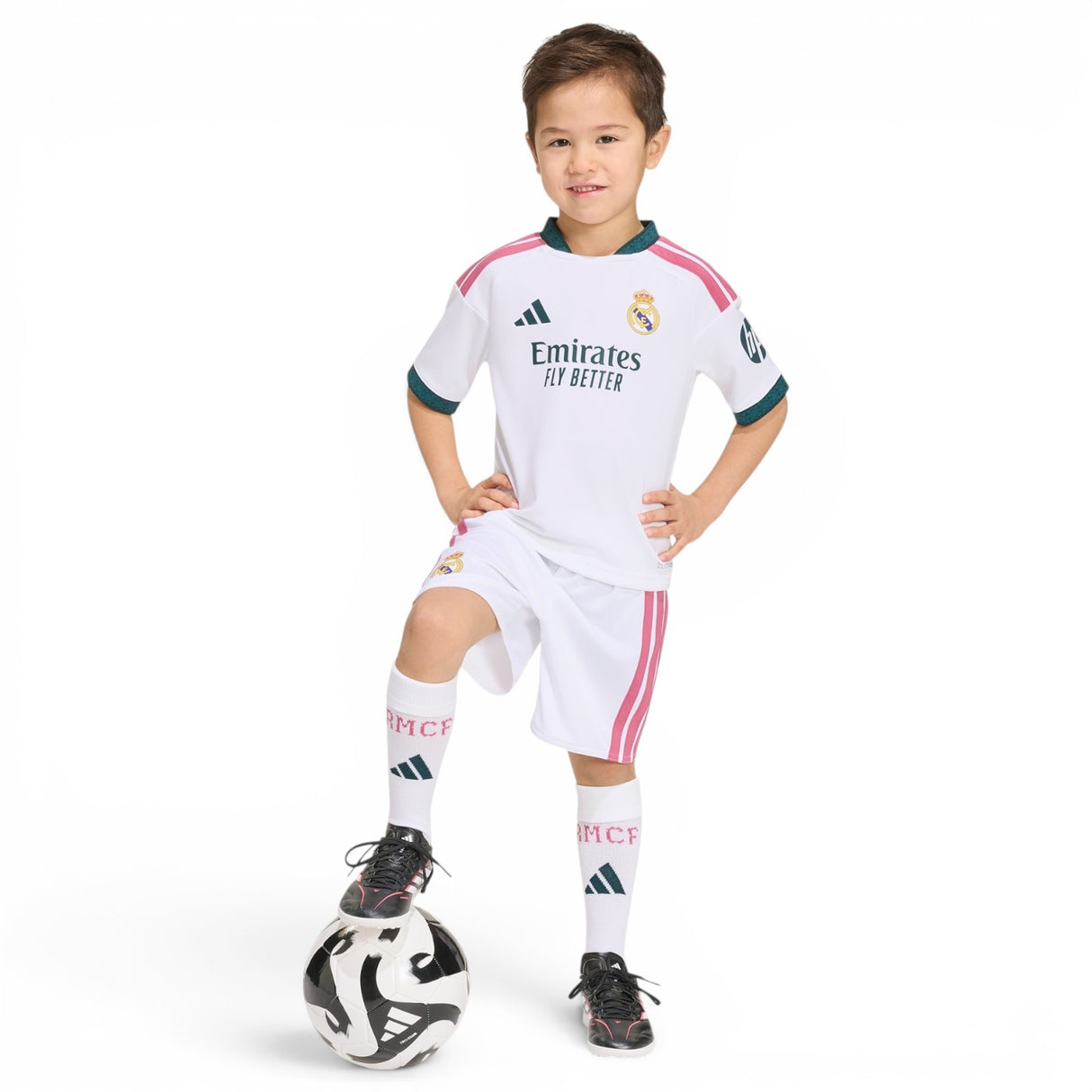 adidas Real Madrid 26 Kids Home Kit Wht