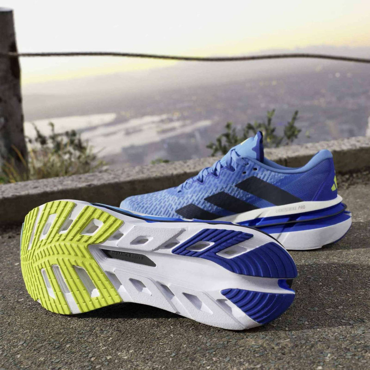 adidas Adistar BYD Mens Regular-Fit Cushioned Running Shoes