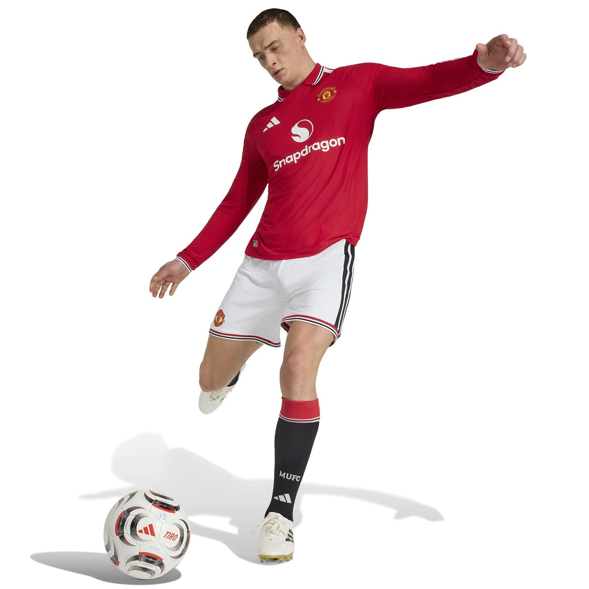 adidas MUFC 26 Auth Home LS Jersey Red