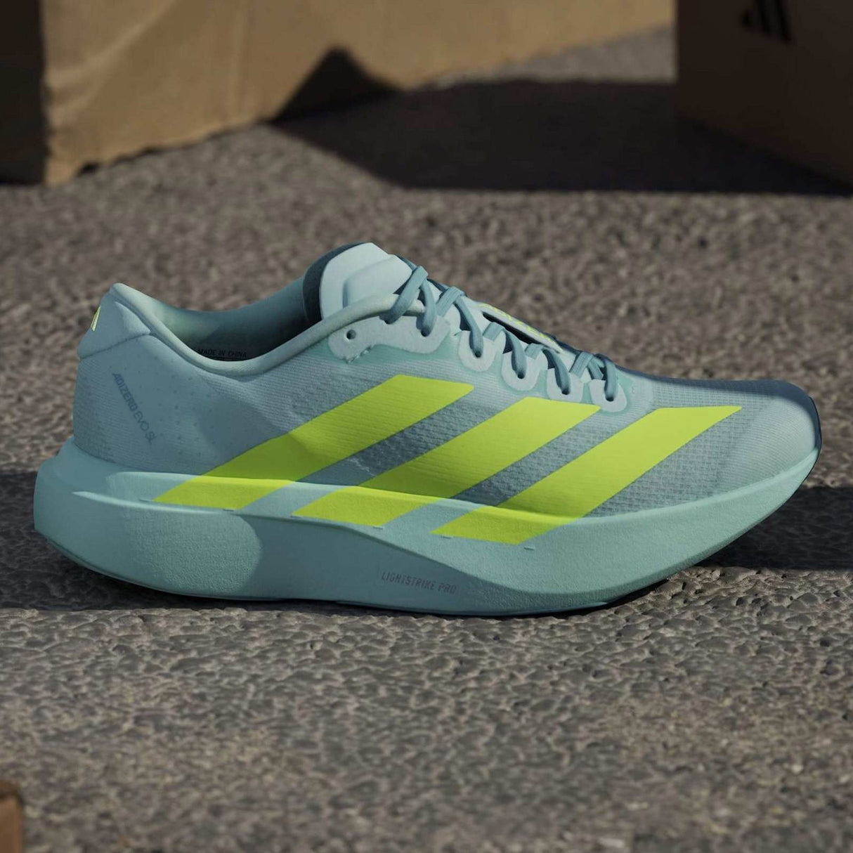 adidas Adizero EVO SL Womens Regular-it Lace Running Shoes