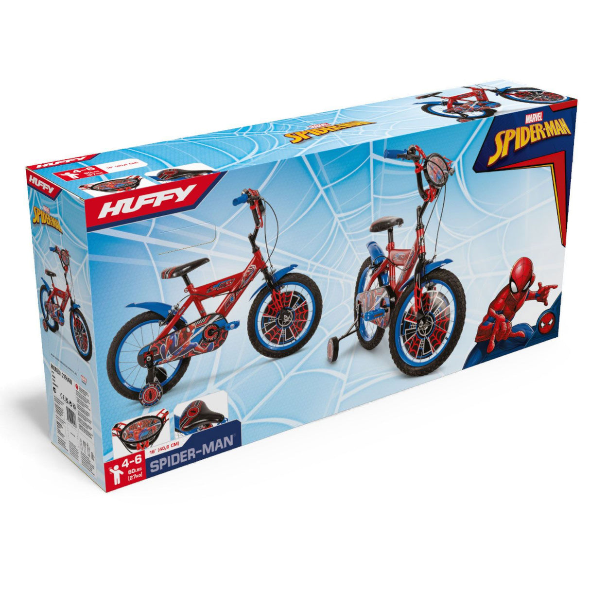 Huffy Spiderman 16in Bike Red