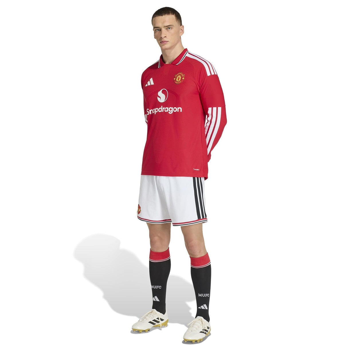 adidas MUFC 26 Auth Home LS Jersey Red