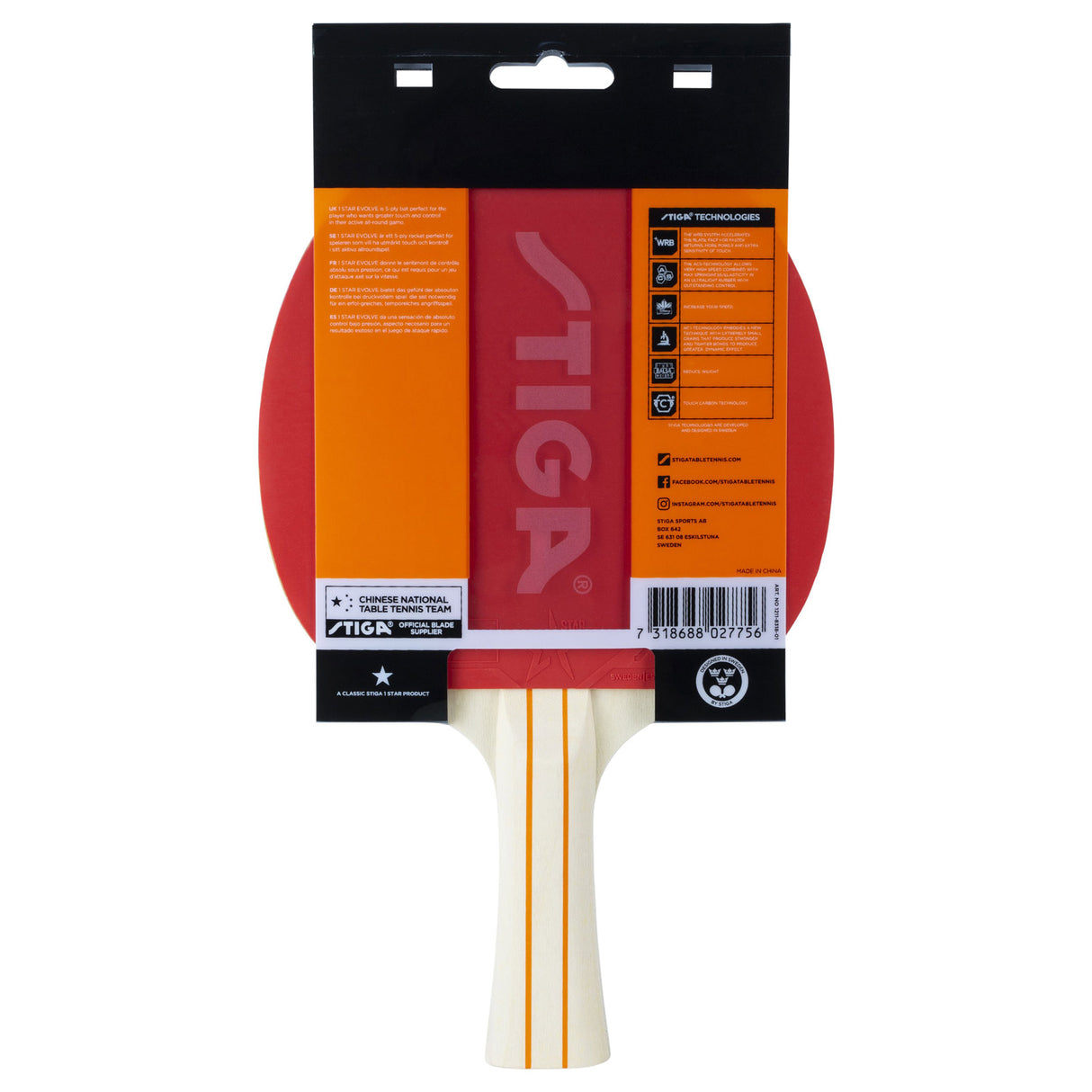 Stiga Evolve 1 Star Table Tennis Bat Mul