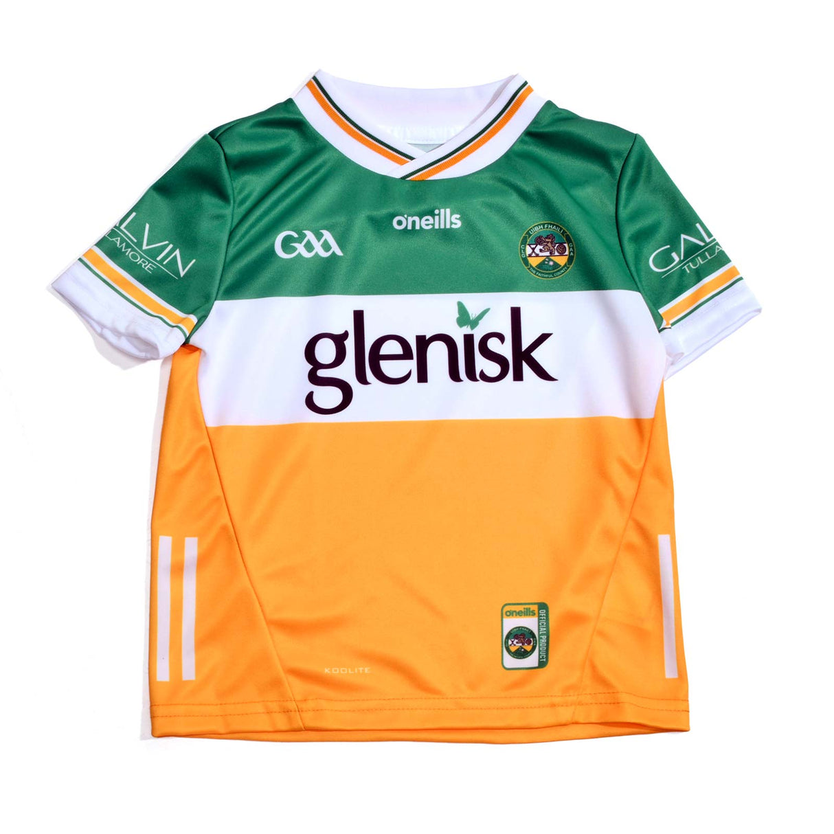 O'Neills Offaly 2024 Home Kids Kit