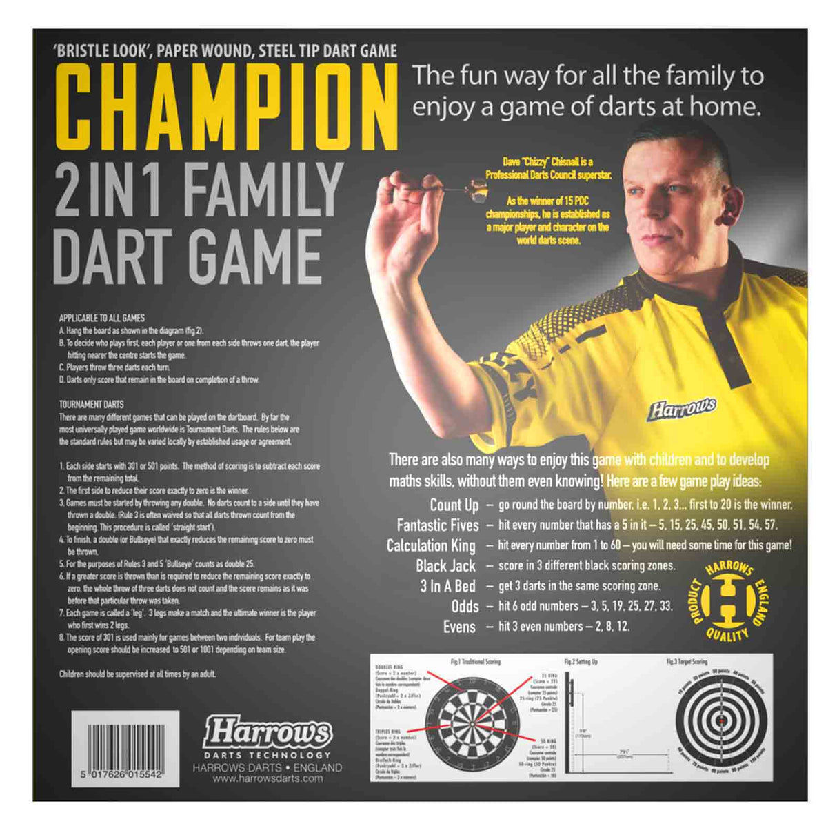 Harrows Champion 2 in 1 Family Dart Game