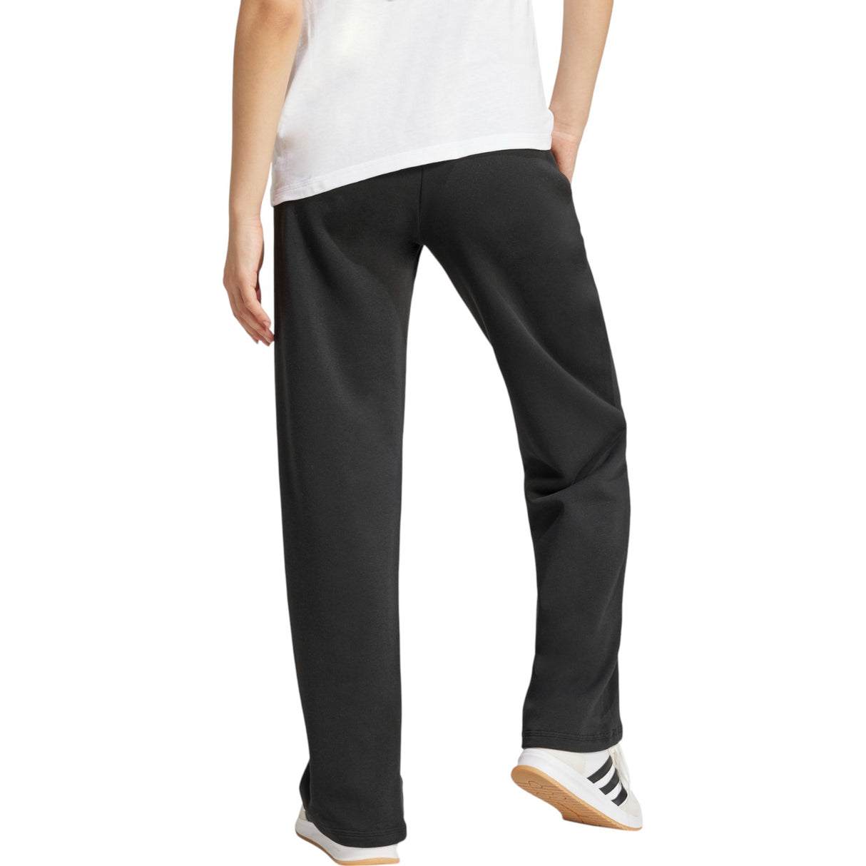 adidas Open Hem Womens Mid-Rise Fleece Training Pant Model Back View