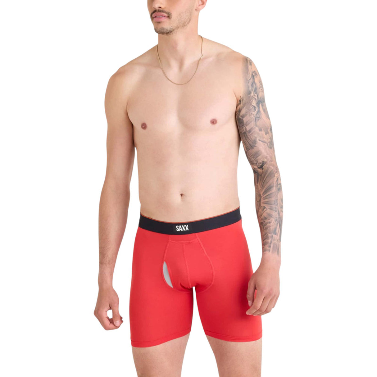 SAXX MS Mesh Boxer Brief Fly 2pk Blk/Red
