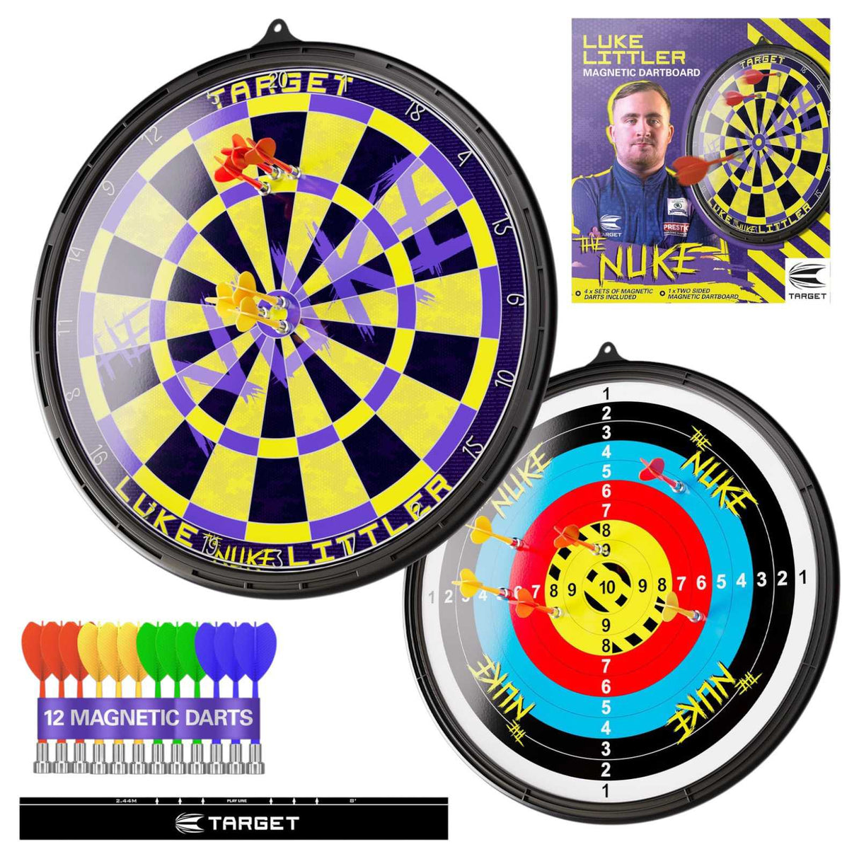 Target Luke Littler Kids Double-Sided Magnetic Dartboard