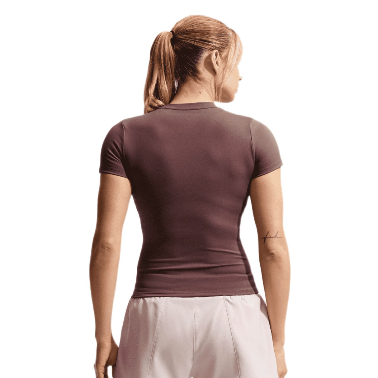 Nike W NK ONE FTTD SS TOP Maroon