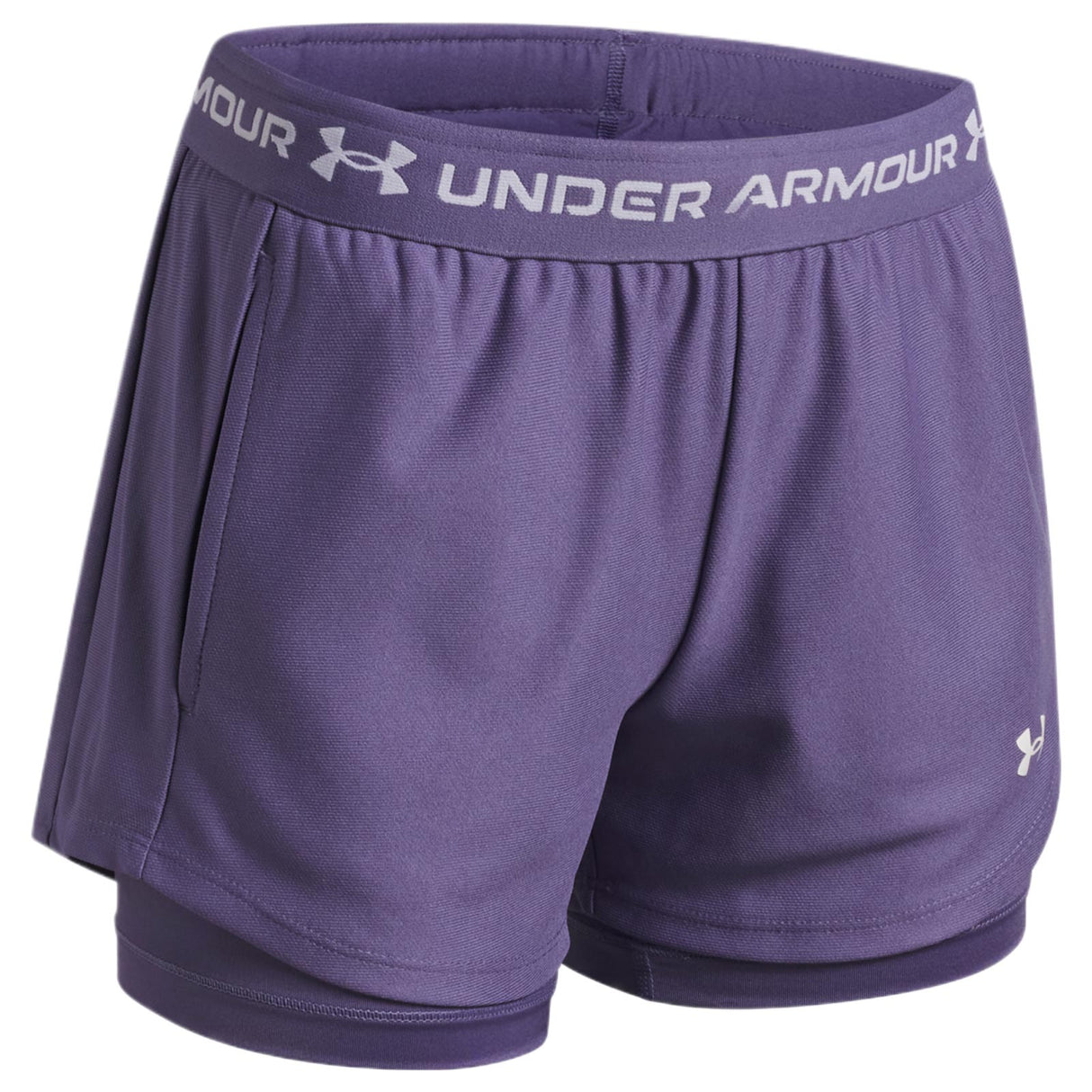 UA Girls Tech Play Up 2n1 Short Purple