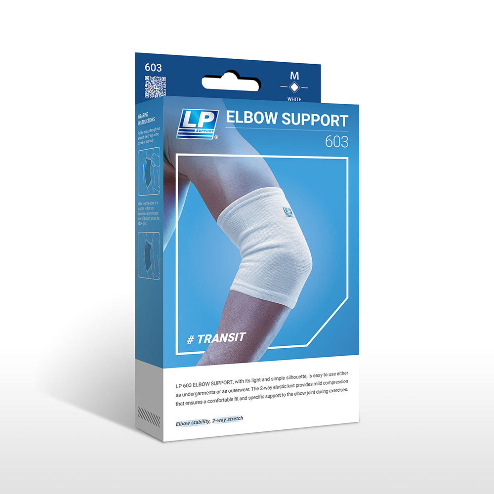 LP Tennis/Golf Adults Elasticated Elbow Support - White