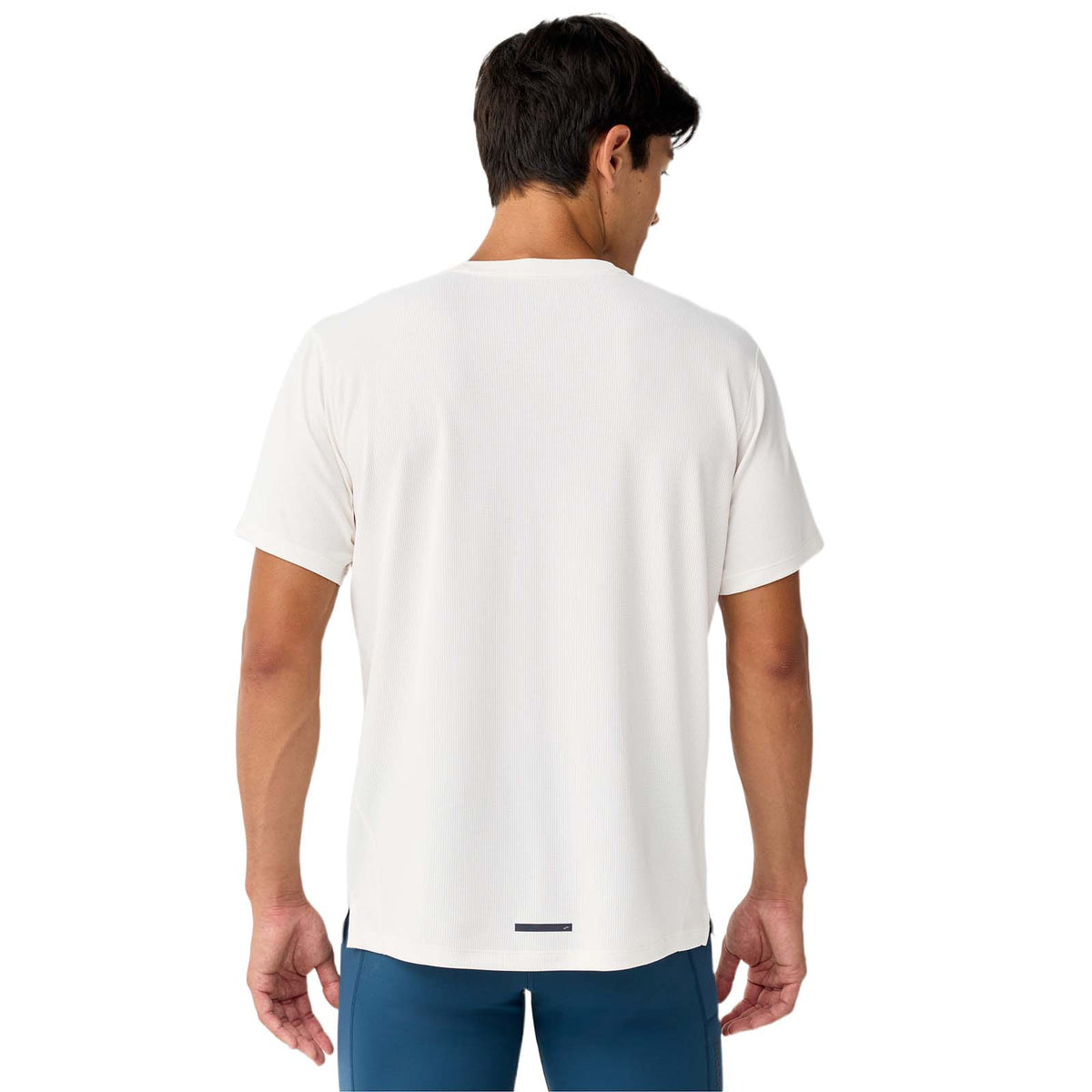 Brooks Mens Dash Reflect Short Slv Beige
