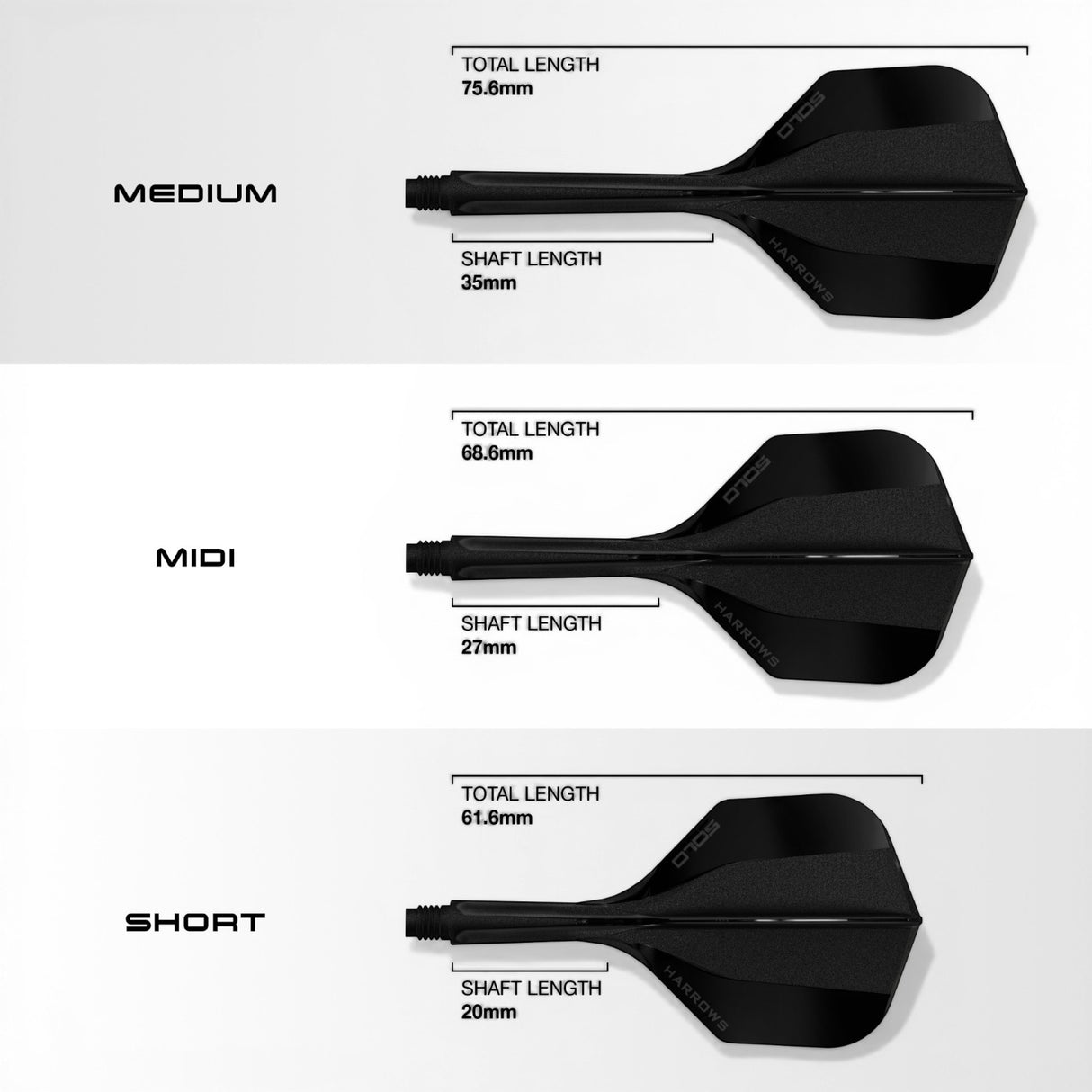 Harrows Darts Solo No.6 Integrated Flight and Shaft