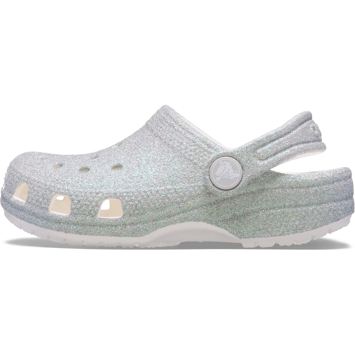Crocs Classic Glitter Clog Junior Kids Beach White
