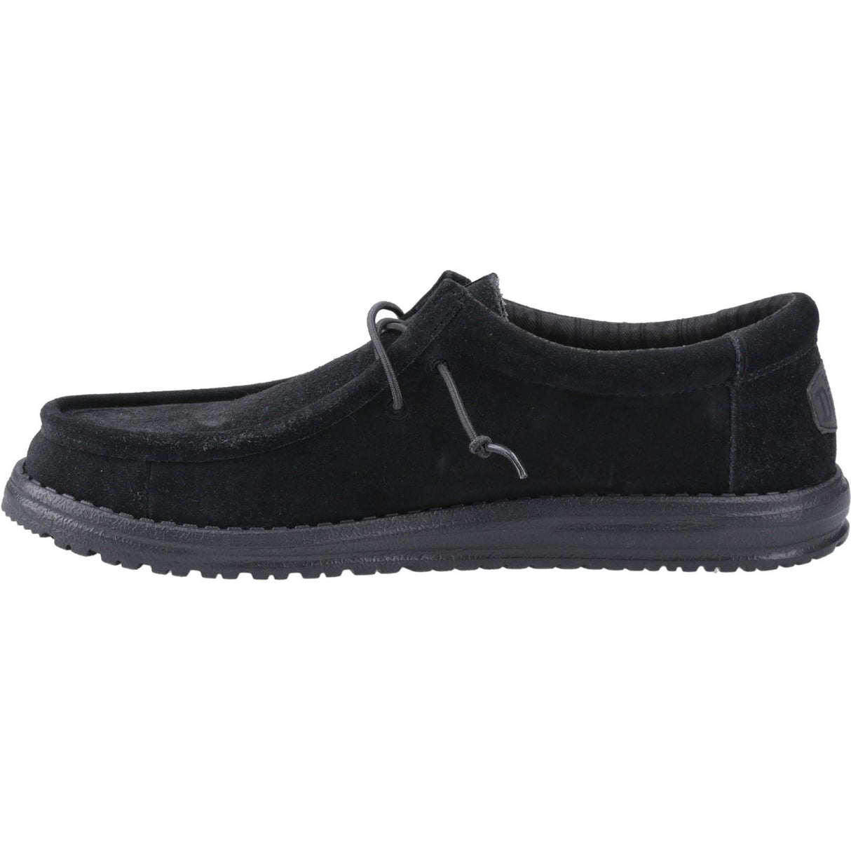 HEYDUDE Mens Wally Suede Shoes Black