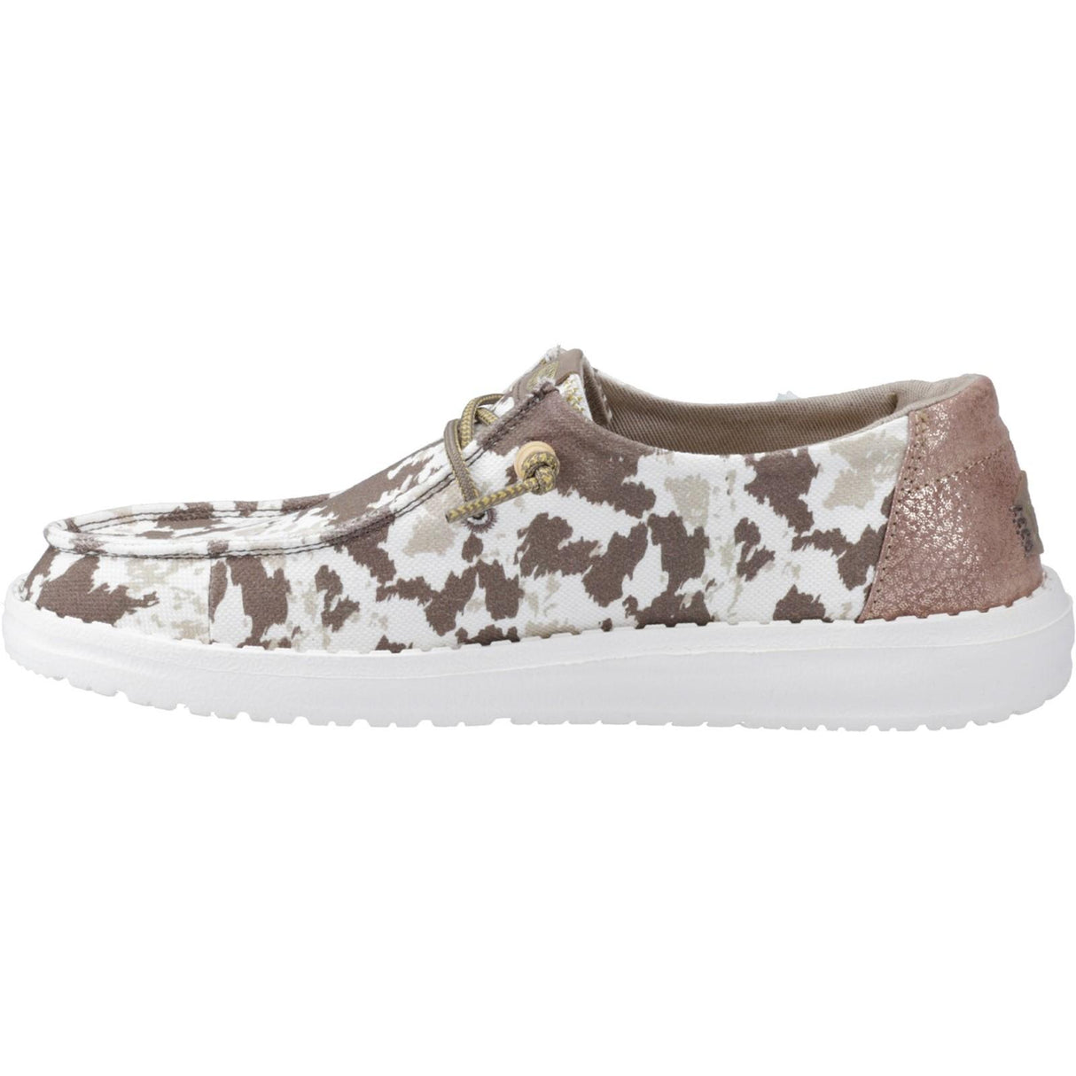 HEYDUDE Womens Wendy Disco Cow Shoes Tan