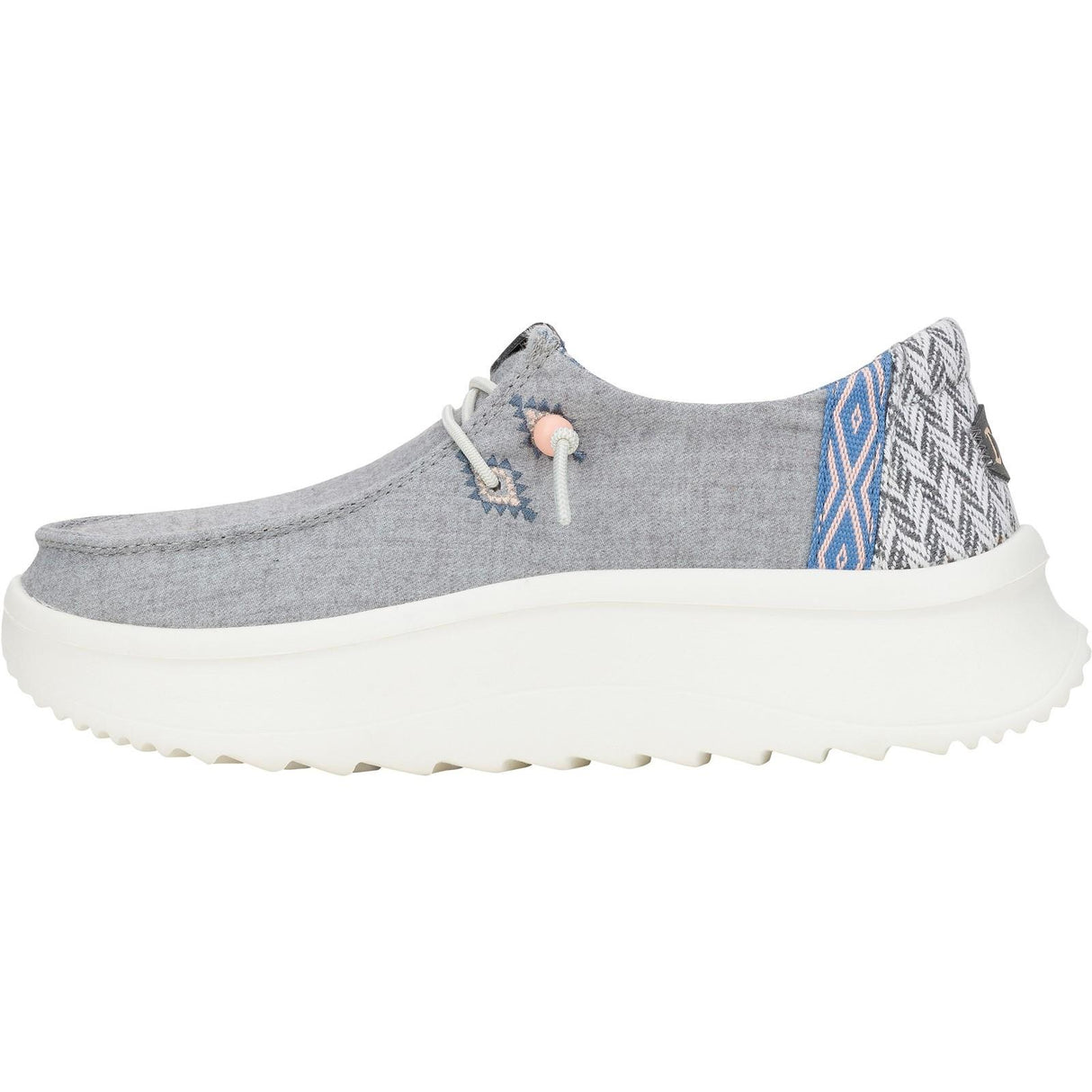 HEYDUDE Womens Wendy Peak Chambray Woven Shoes Grey