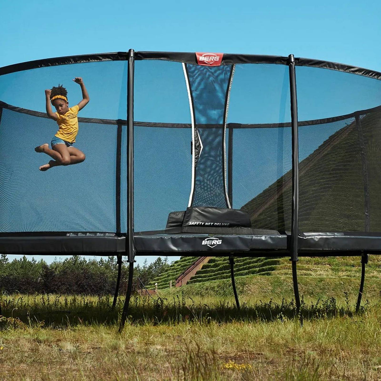 BERG Grand Champion Regular 470 Trampoline Grey + Safety Net Deluxe
