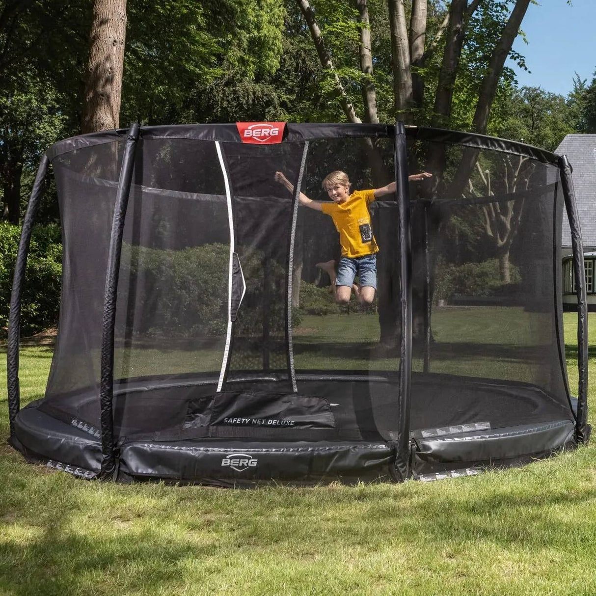 BERG Champion InGround 380 Trampoline Grey + Safety Net Deluxe