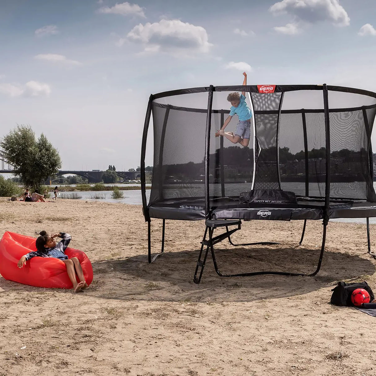 BERG Elite Regular 380 Trampoline Grey + Safety Net Deluxe