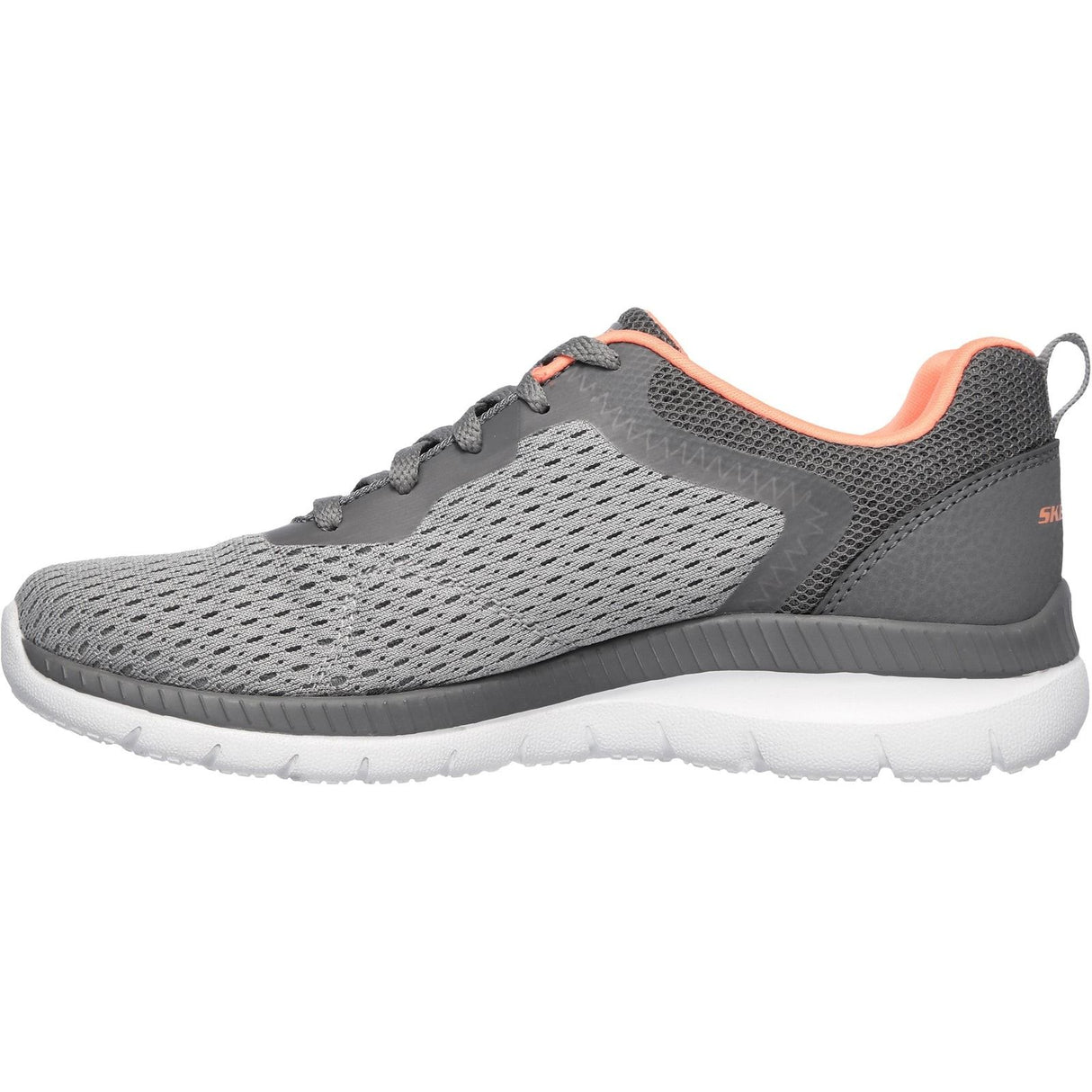 Skechers Womens Bountiful Quick Path Shoes Grey/Coral
