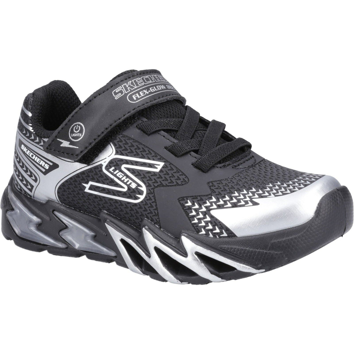 Skechers Junior Boys S Lights: Flex-Glow Bolt Shoe Black