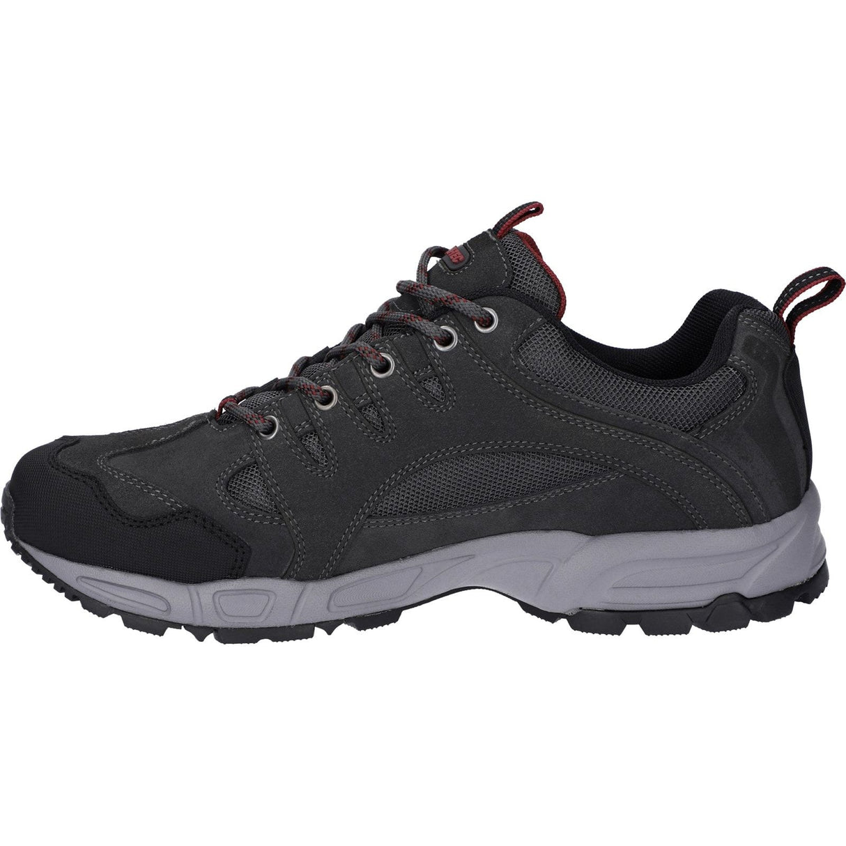 Hi-Tec Mens Auckland Lite Shoes Graphite Grey/Dark Red