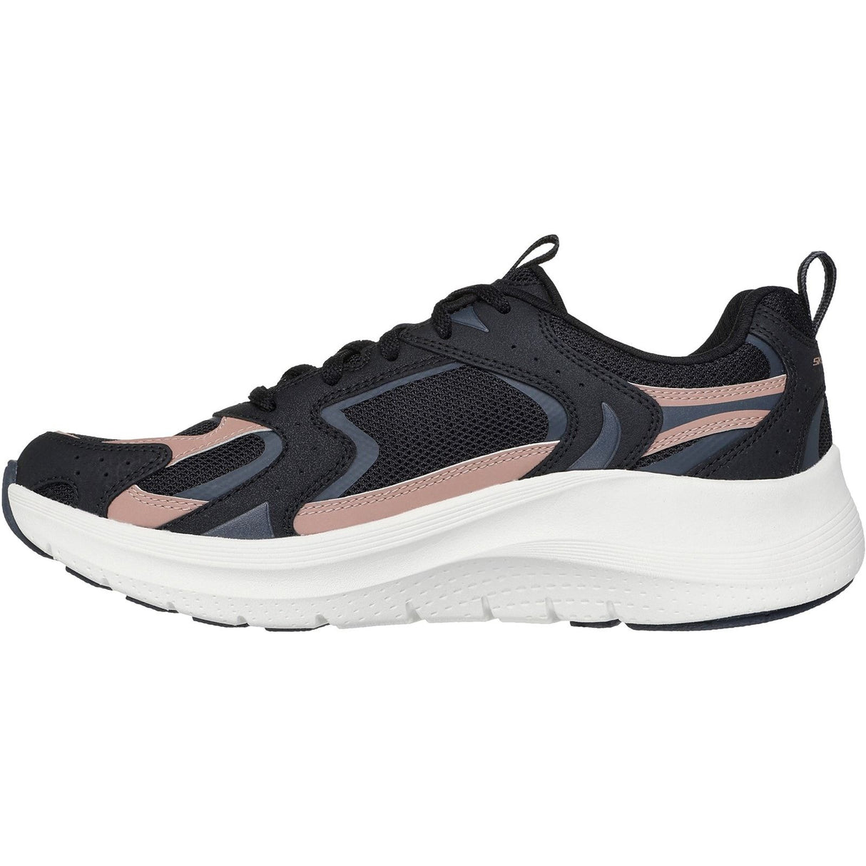 Skechers Womens Arch Fit 2.0 Vintage Luxe Trainer Black/Rose Gold