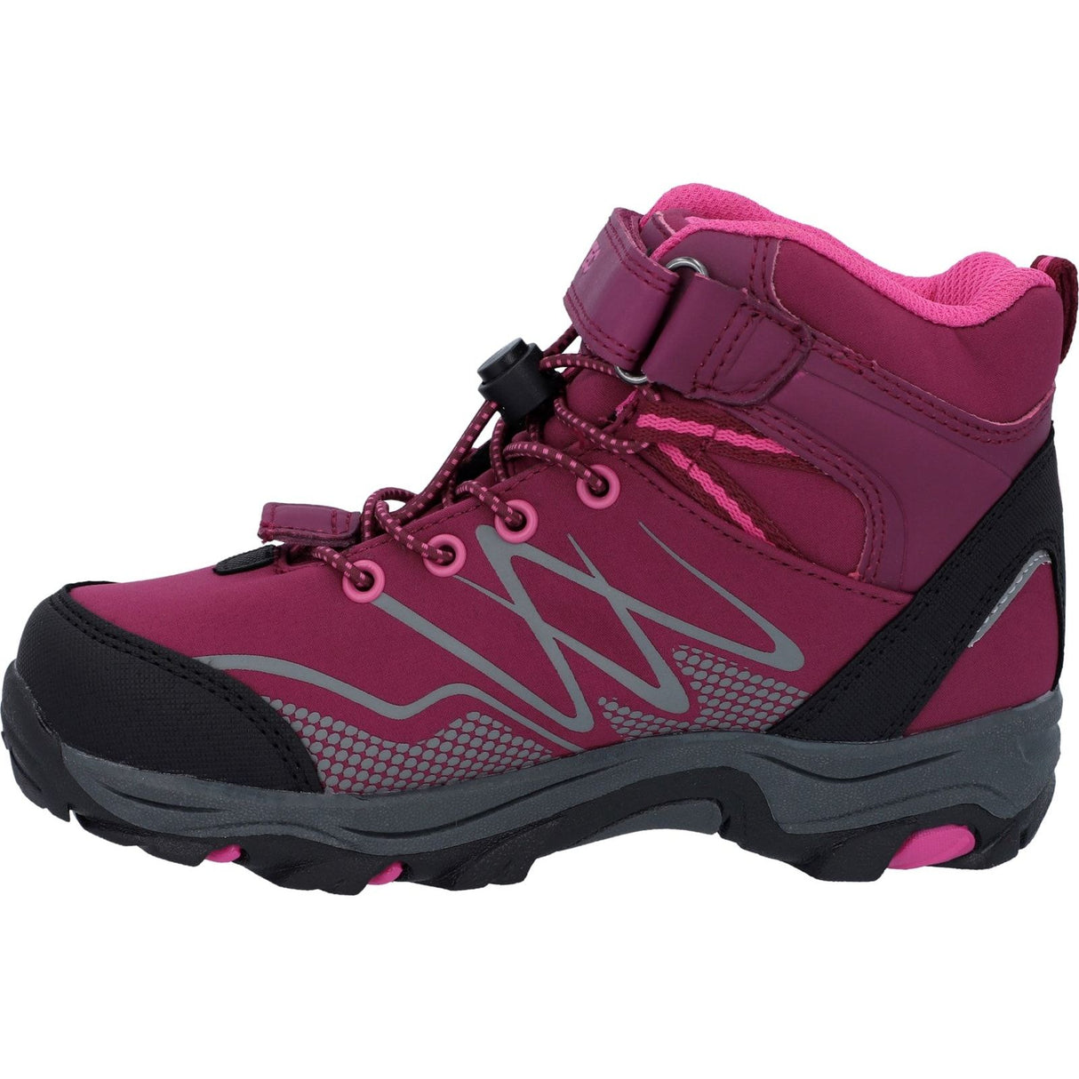 Hi-Tec Junior Girls Blackout Mid Boots Dark Rose/Fuchsia